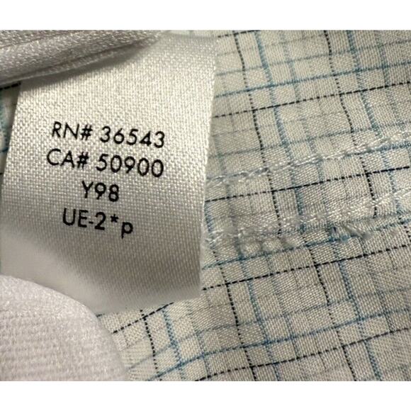 Calvin Klein NWT Plaid Cotton Flap Pocket Shirt White Blue L sustainable 77-16 - Picture 7 of 14